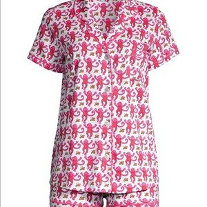 Monkey Parade Roller Rabbit Pajama Set (shorts and pocket tee)